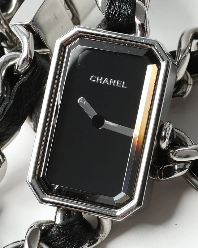 Chanel Première Chaîne 16mm Stainless Steel Black Dial Watch in Black from A Retro Tale, photo 2 of 9