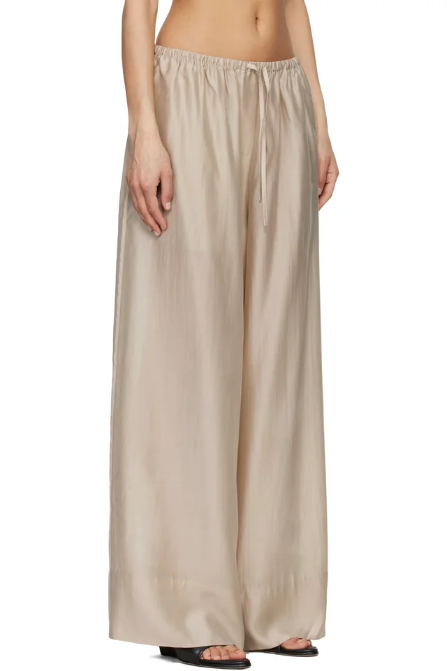 Entire Studios Beige Vento Wide Leg Trousers, photo 2 of 4 from SSENSE