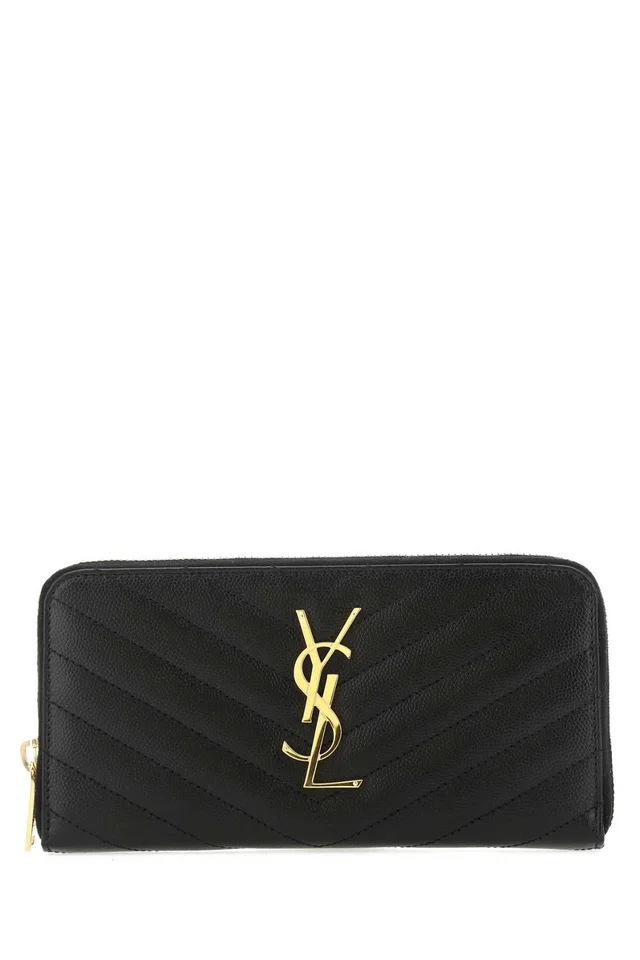 Saint Laurent Quilted Calfskin Wallet — Black Calf Skin in Black Calfskin from HEWI
