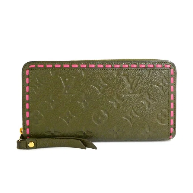 Louis Vuitton Zippy Wallet Monogram Empreinte Khaki Green Zip Around in Green Leather from The Reluxe