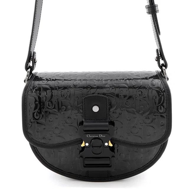 Dior Oblique Gallop Shoulder Mini Black Patent Leather in Black Patent leather from GALLERY RARE