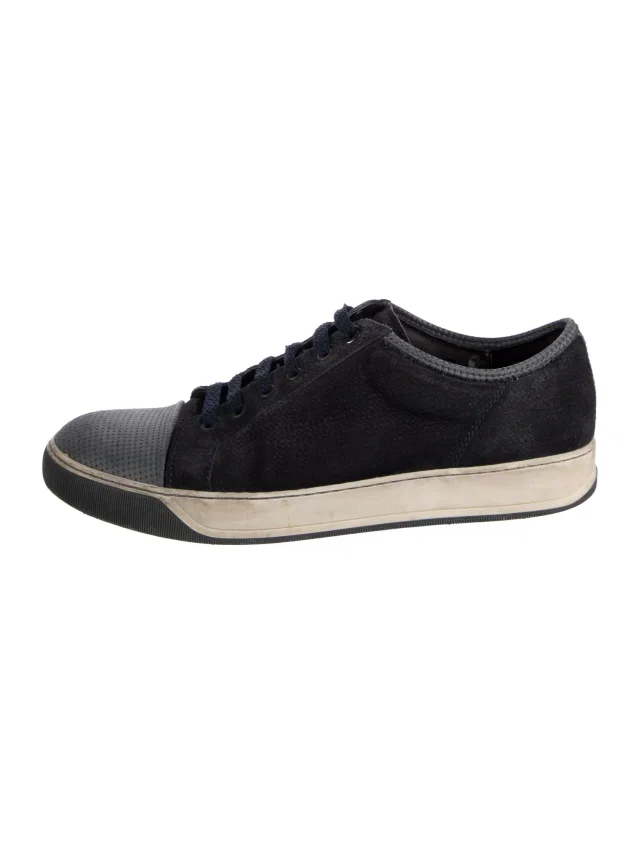 Lanvin Suede Sneakers in blue Suede from The RealReal