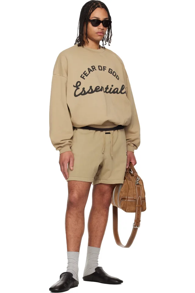 Fear of God ESSENTIALS Beige Training 90s Crewneck Sweatshirt, photo 4 of 4 from SSENSE