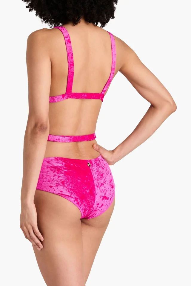 Versace Twisted Stretch-Velvet Bikini Briefs, photo 3 of 4 from THE OUTNET