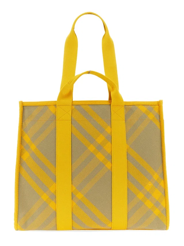 Burberry Cotton Shopper Tote Bag — Yellow in Yellow Woven leather from HEWI