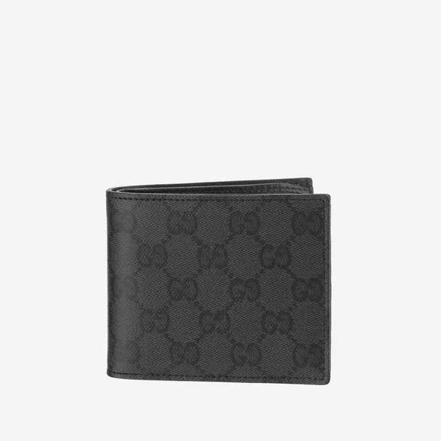 Gucci Gg-Patterned Canvas Bi-Fold Wallet — Black Cotton & Cardholders in Black Canvas from HEWI