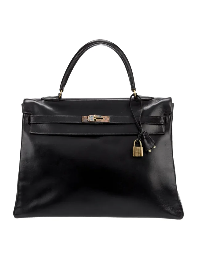 Hermès Top Handle Other bag in Black Box leather from The RealReal