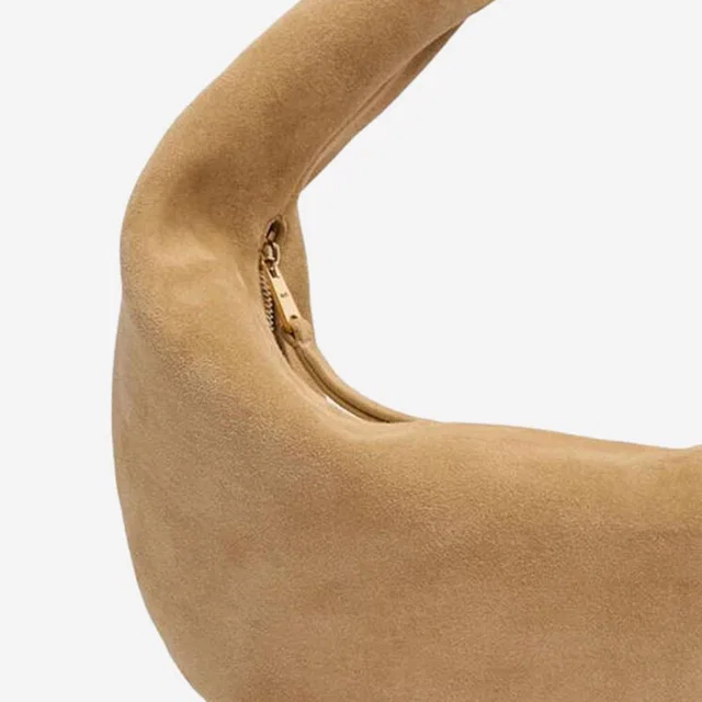 Khaite Olivia Hobo Bag — Beige Baby Calfskin Leather in Beige Calfskin from HEWI