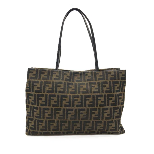 Fendi Zucca Tote Bag Shopping Brown in Brown Canvas from The Reluxe