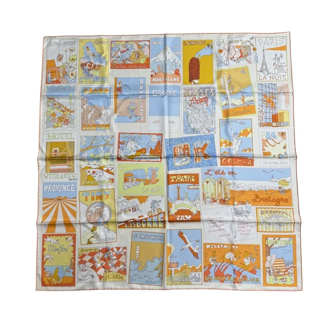 Hermès Carre 90 Scarf Favorite Place Batistovillo Silk in Silk from The Reluxe