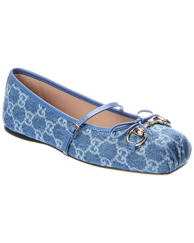 Gucci Horsebit Denim Ballet Flat, image 1 of 1 from Gilt