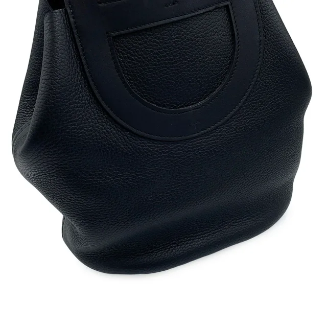 Hermès in-the-loop Tote Bag Black Taurillon Clemence Swift Leather Size 23 in Black Clemence leather from GALLERY RARE, photo 8 of 18