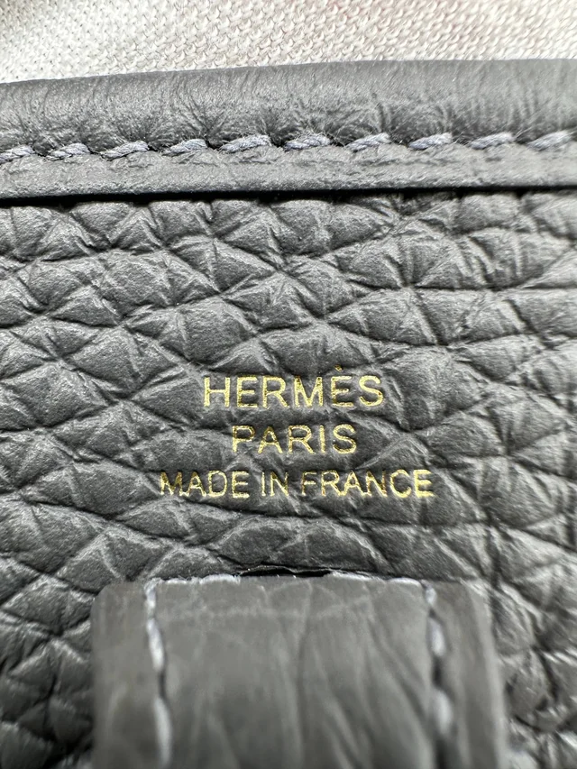 Hermès Mini Evelyne Ardoise Tourillon Clemence Gold Hardware in Clemence leather from Luxury Promise, photo 11 of 11