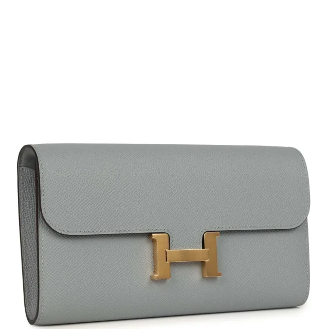 Hermès Constance Wallet To Go Gris Pantin Epsom Gold Hardware in Grey Epsom leather from Madison Avenue Couture, photo 2 of 10