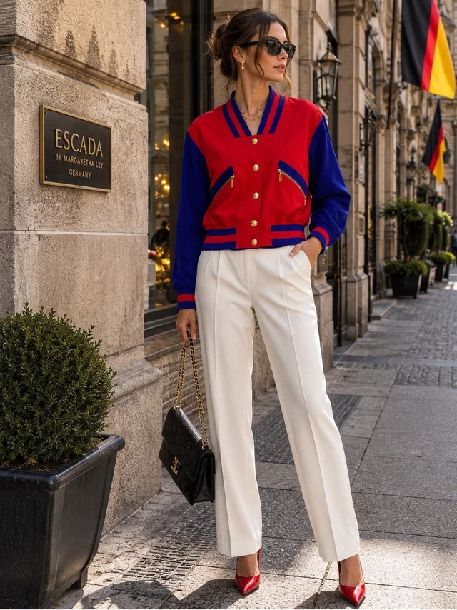 Escada Margaretha Ley Germany Made 100% Leather Suede Jacket Eu 38 Us 6-8 Rare in blue|red Suede from Poshmark