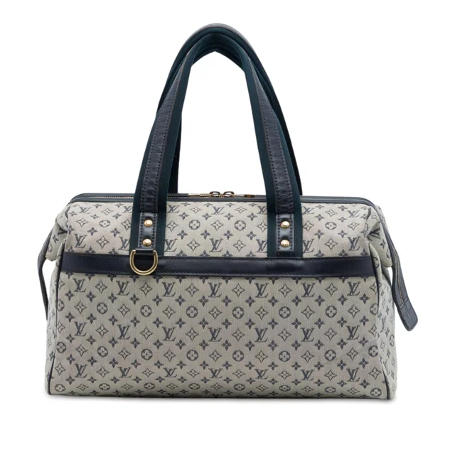 Gray Louis Vuitton Monogram Mini Lin Josephine GM Handbag in Grey Canvas from Designer Revival