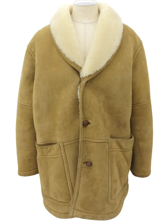 Dior Sheepskin Shearling Coat #Men's L Beige in Beige from VINTAGE QOO TOKYO