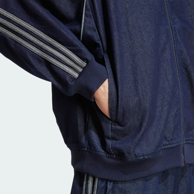 Adidas Firebird Adicolor Denim Jeans Mid-Rise Straight Leg in Blue, photo 21 of 38 from adidas (US)