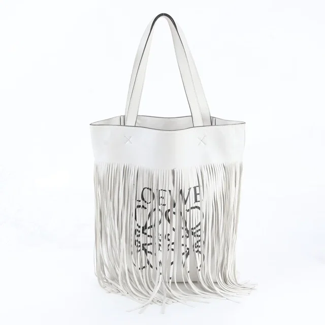 Loewe Vertical Anagram Fringe Leather Tote Bag Shoulder in Leather from The Reluxe