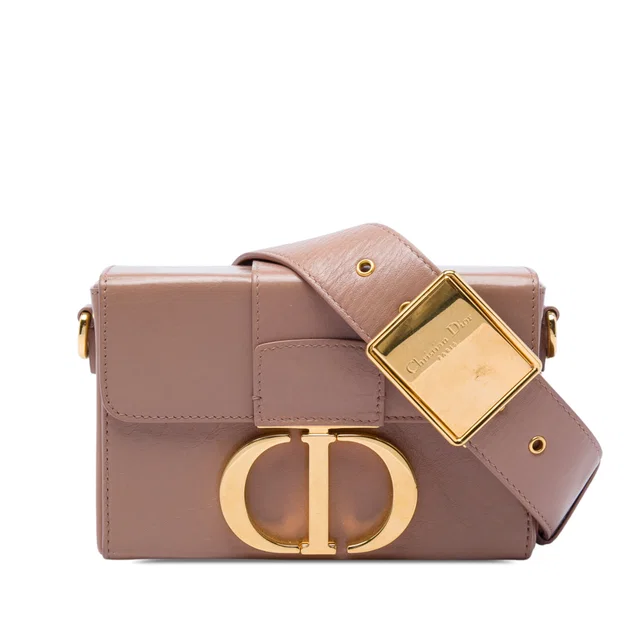 Brown Dior Leather 30 Montaigne Box Bag in Brown Leather from Designer Revival