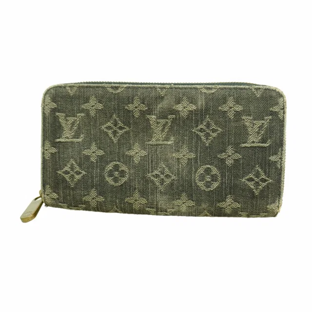 Louis Vuitton Wallet Monogram Denim Zippy Noir in Black Denim from The Reluxe