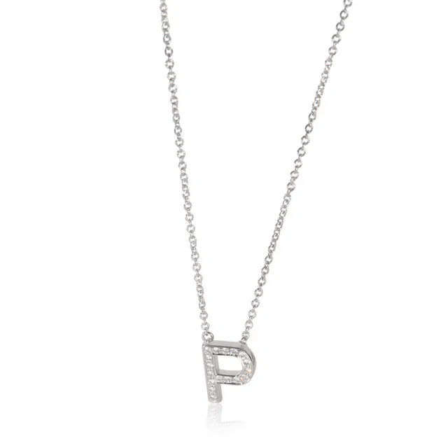 Tiffany & Co. Platinum Diamond Initial P Pendant 950 from HEWI