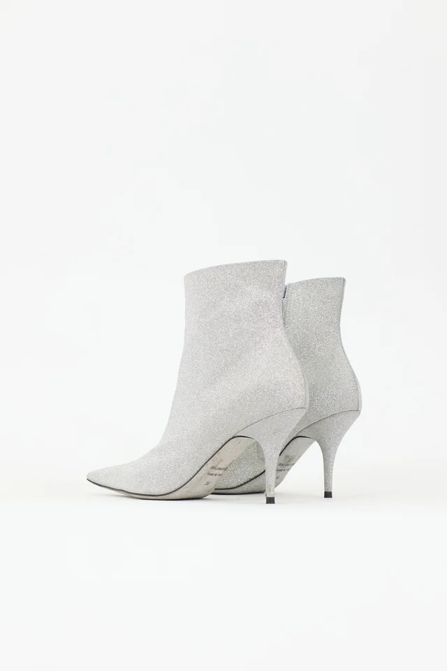 Balenciaga Glitter Knife Ankle Boot in Leather from VSP Consignment, photo 2 of 2