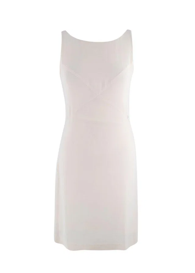 Chanel Cream Silk Mini Dress in White Silk from HEWI