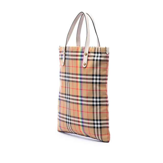 Beige Burberry House Check Canvas Rainbow Tote in Beige Canvas from Designer Revival, photo 2 of 6