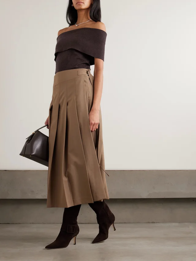 ARCH4 Monroe off-the-shoulder organic cashmere top in Brown, photo 2 of 2 from NET-A-PORTER (Canada)