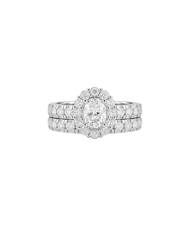 Lab Grown Diamonds 14K 2.00 ct. tw. Lab-Grown Diamond Bridal Ring Set, image 1 of 1 from Rue La La