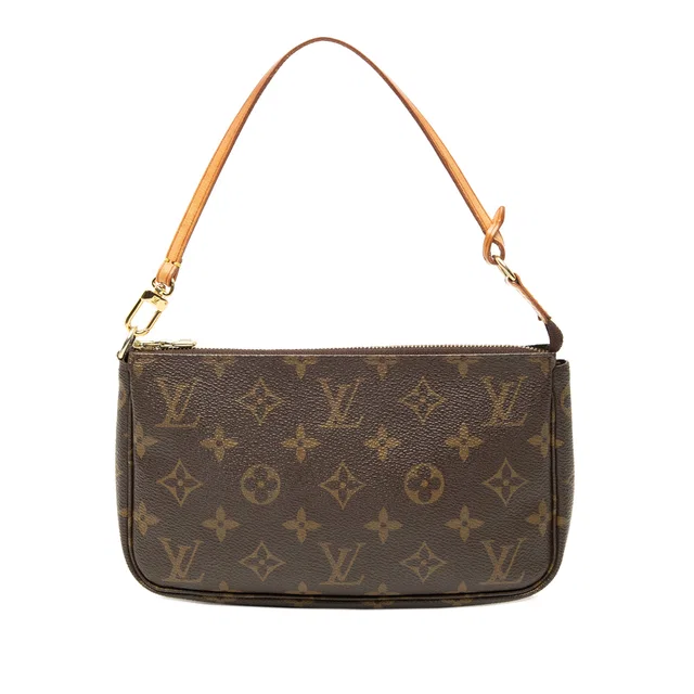 Brown Louis Vuitton Monogram Pochette Accessoires Shoulder Bag in Brown Coated canvas from Designer Revival