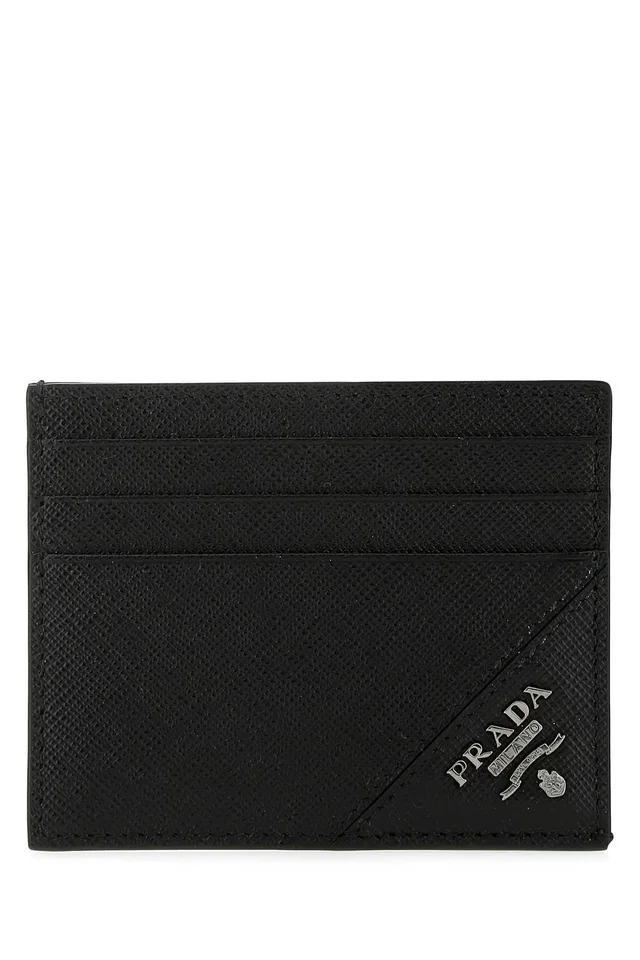 Prada Vitello Leather Card Case — Black Cases in Black Leather from HEWI