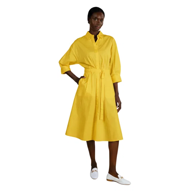 Loro Piana IRMA COOL COTTON ST DRESS in Yellow from Luxury Promise