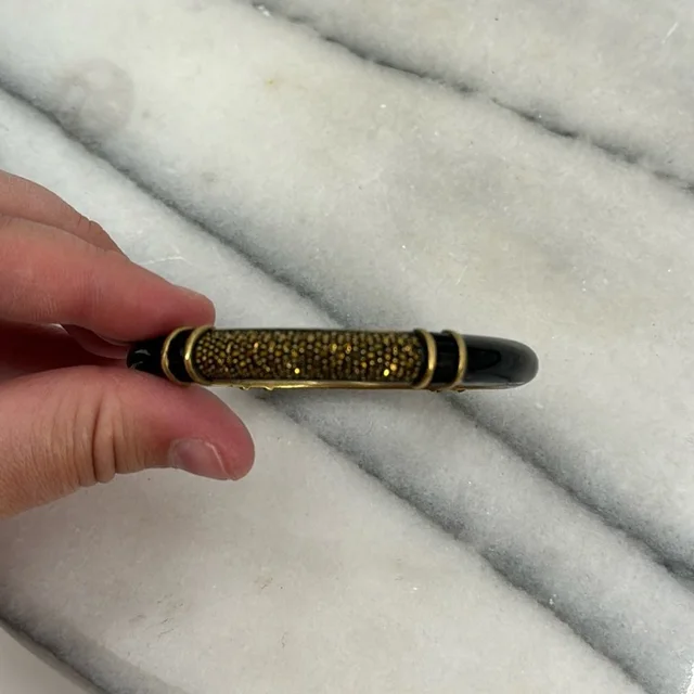 Judith Leiber Gold Black Enamel Pave Bangle Bracelet in black|gold from Poshmark