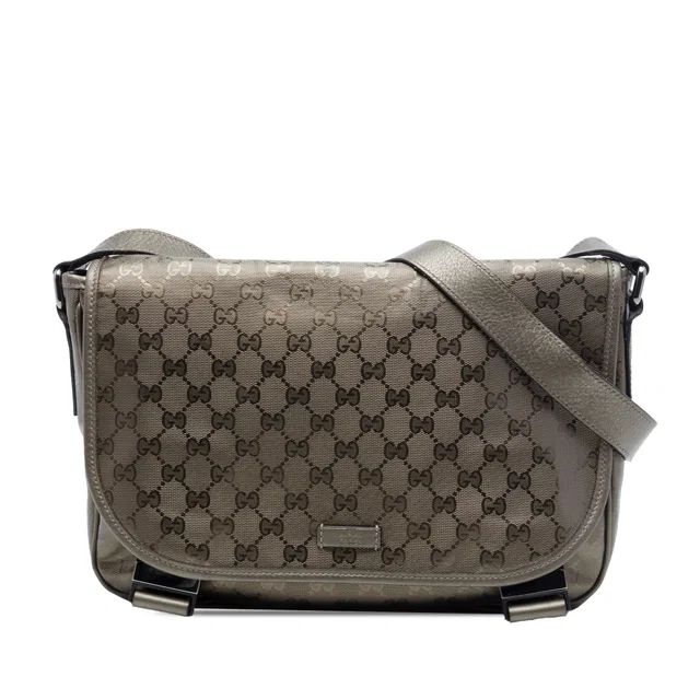 Brown Gucci GG Imprime Crossbody in Brown Coated canvas from Designer Revival