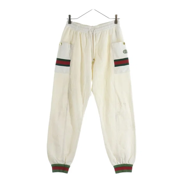 Gucci Sherry Line Logo Patch Jogger Sweatpants White in White from The Reluxe