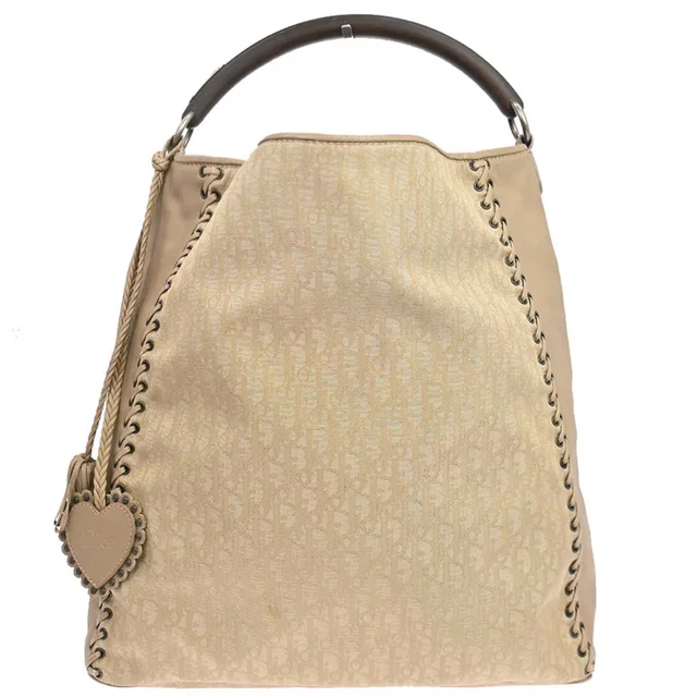 Dior Beige Trotter Ethnic Hobo Handbag in Beige Canvas from AMORE Vintage Tokyo