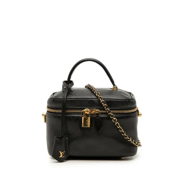 Black Louis Vuitton Monogram Ink Vanity PM Satchel in Black Lambskin from Designer Revival