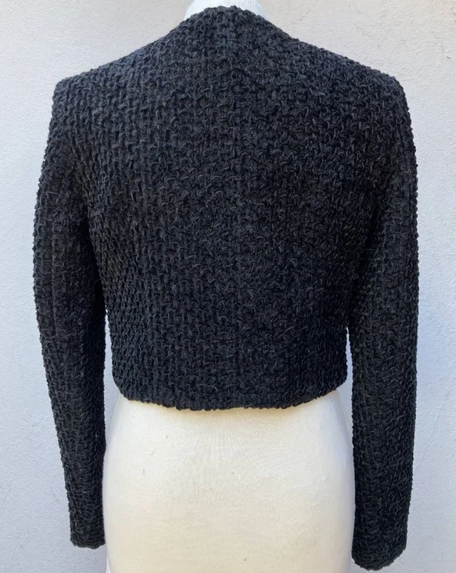 Balenciaga Short Fitted Wool Blend Jacket Black Size: 10 in Black Wool from Oxfam Online Shop, photo 3 of 8