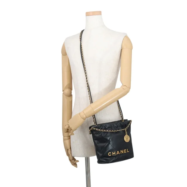 Chanel CHANEL22 ChainShoulder Bag BlackAS3980 Shiny Calf Leather Size Mini in Calfskin from GALLERY RARE, photo 5 of 14