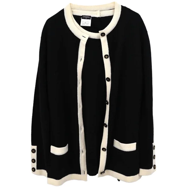 Chanel 1996 Set Cardigan Top Black #44 from AMORE Vintage Tokyo
