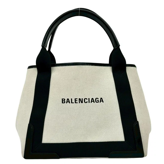 Balenciaga Navy Cabas Canvas Leather Tote Bag in Navy Canvas from LuxUness
