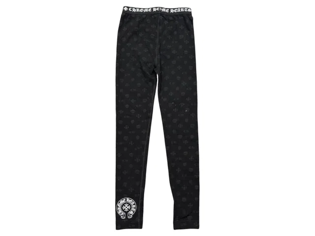 Chrome Hearts Horseshoe Leggings All Over Print Black White Cotton XS in Black from The Reluxe