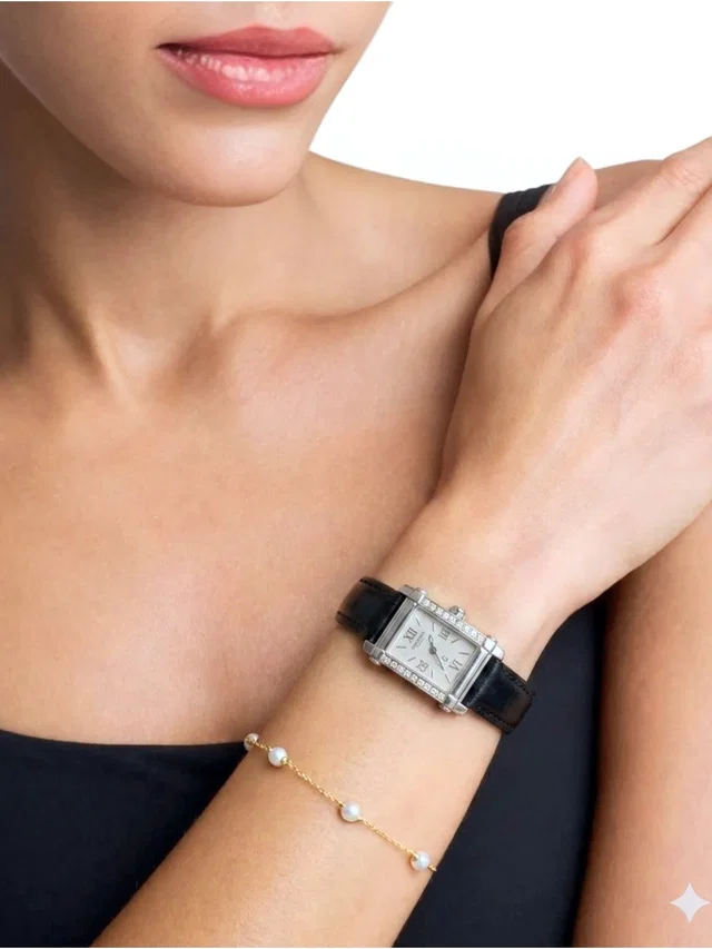Charriol Colvmbvs Diamond Tank Watch Stainless Steel Black Leather Ccstrd in black|gray|silver Leather from Poshmark