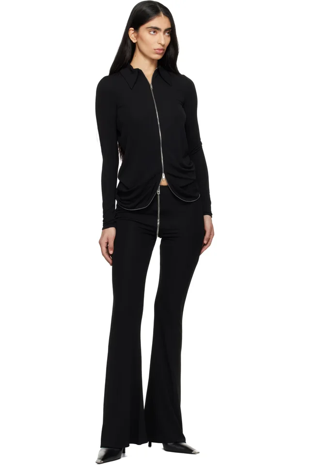 Alexander Wang Black Draped Back Zip Shirt, photo 4 of 4 from SSENSE