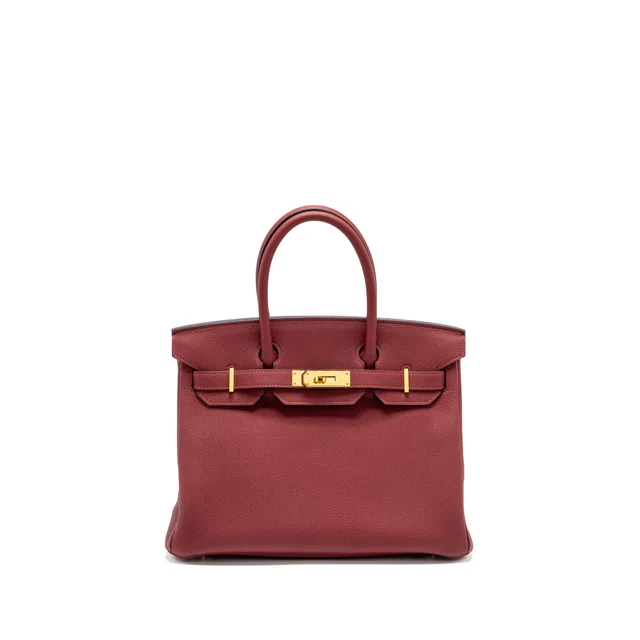 Hermès Birkin 30 togo rouge grenat GHW stamp A in Red Togo leather from EMIER