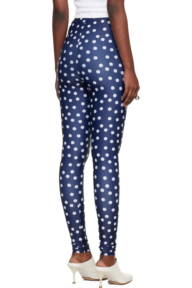 Jean Paul Gaultier Navy 'The Polka-Dot' Leggings, photo 3 of 4 from SSENSE