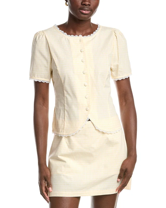 French Connection Lace Trim Blouse, image 1 of 1 from Rue La La