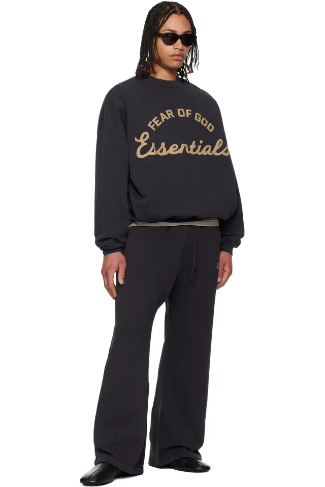 Fear of God ESSENTIALS Black Training 90s Crewneck Sweatshirt, photo 4 of 4 from SSENSE